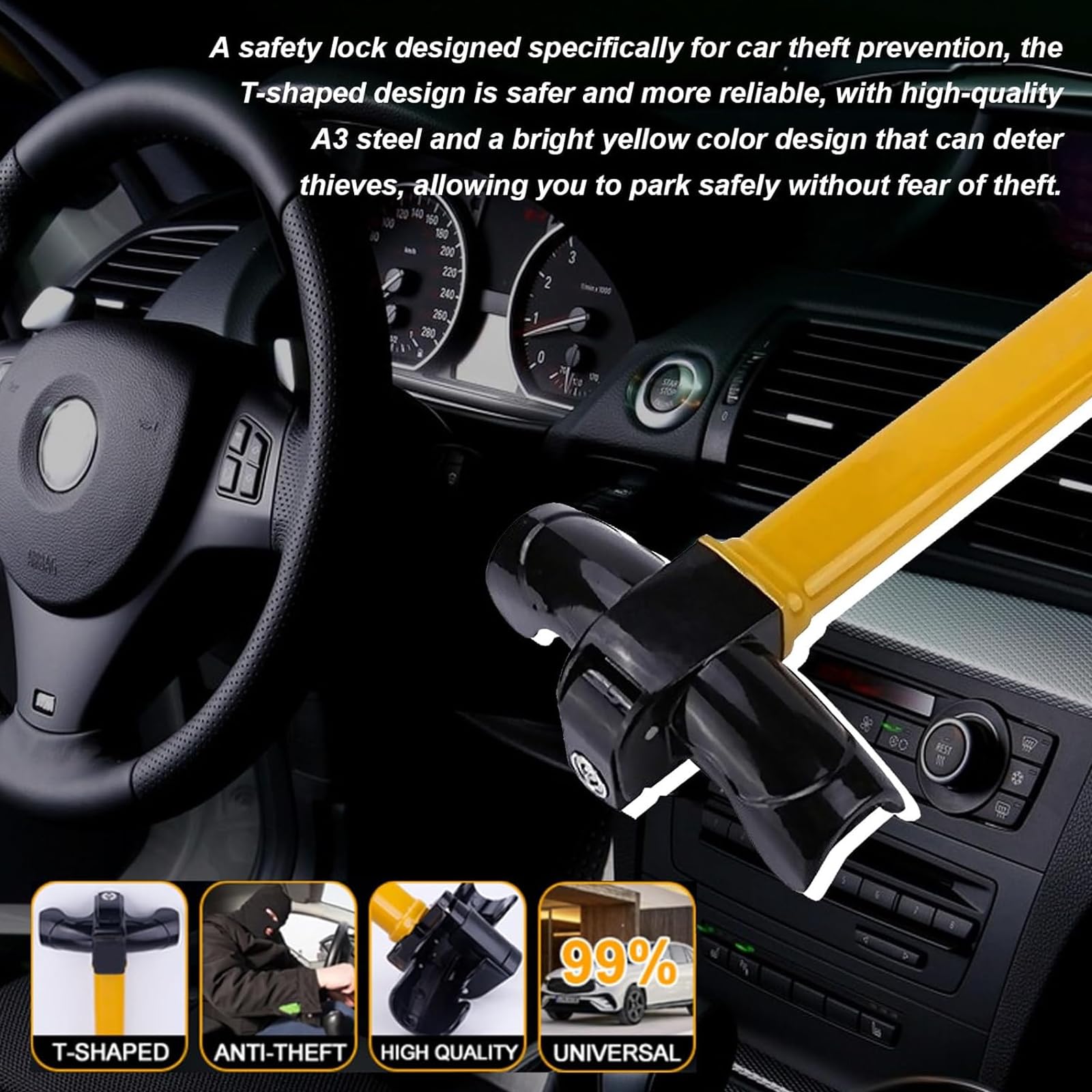 Auto Blocca Volante, per Smart forfour fortwo Antifurto Auto Blocca Sterzo Automobile