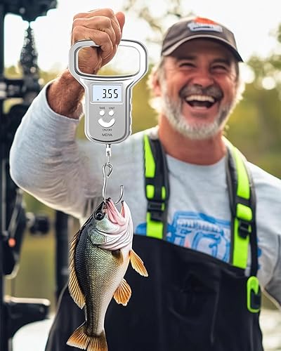 Miniatura 6 de MEIYA Báscula de pescado doble potencia (bateríarecargable), báscula de pesca con mango extra ancho, 110 libras, pantalla LCD retroiluminada,