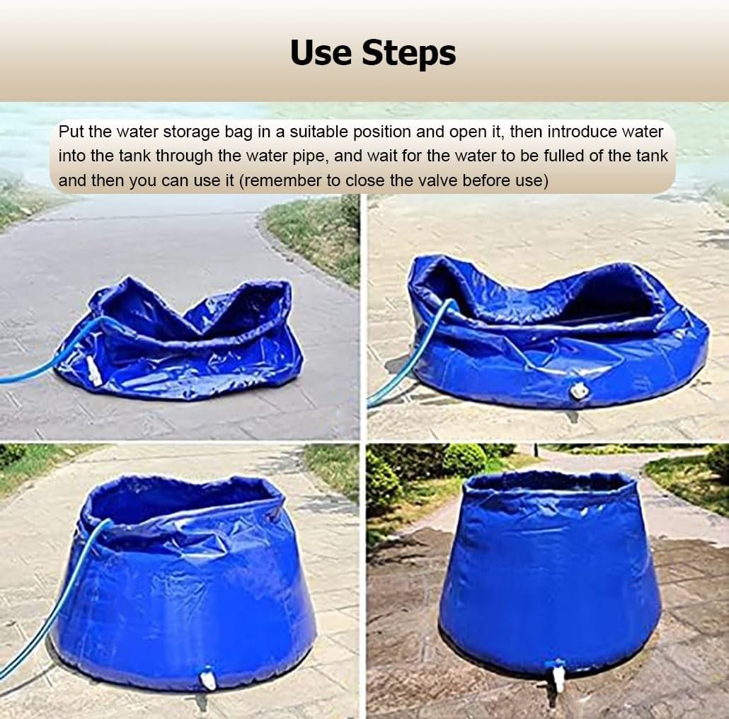 26-1320 Gal Water Storage Bag Tank Container for Watering The Trees/Agriculture Irrigation, Foldable Large Capacity PVC Water Reservoir with Faucet(A,0.7x0.5x0.4m/100L/26.4gal)