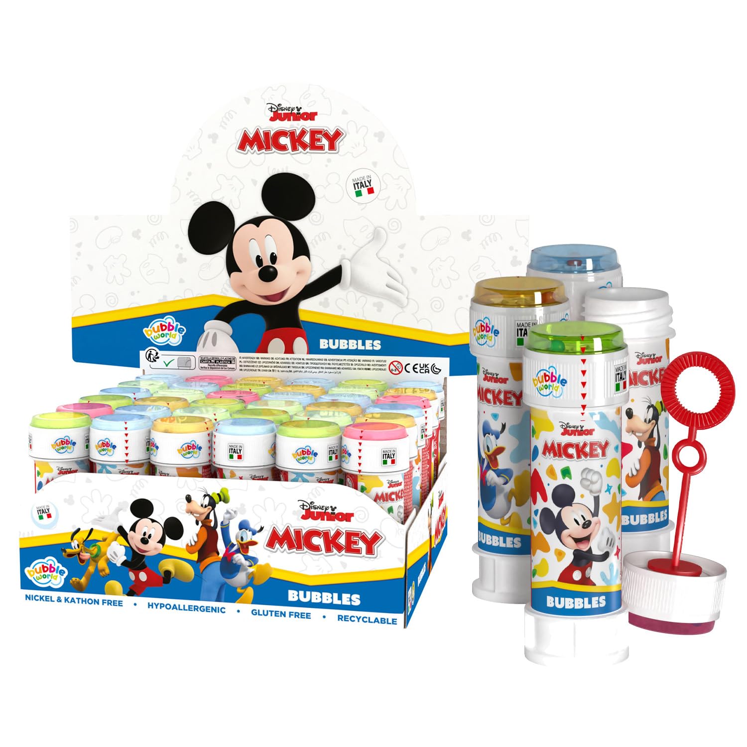 Mickey Mouse, bolle di sapone, 60 ml, 36 pezzi, 23,5 x 23,5 x 12 cm