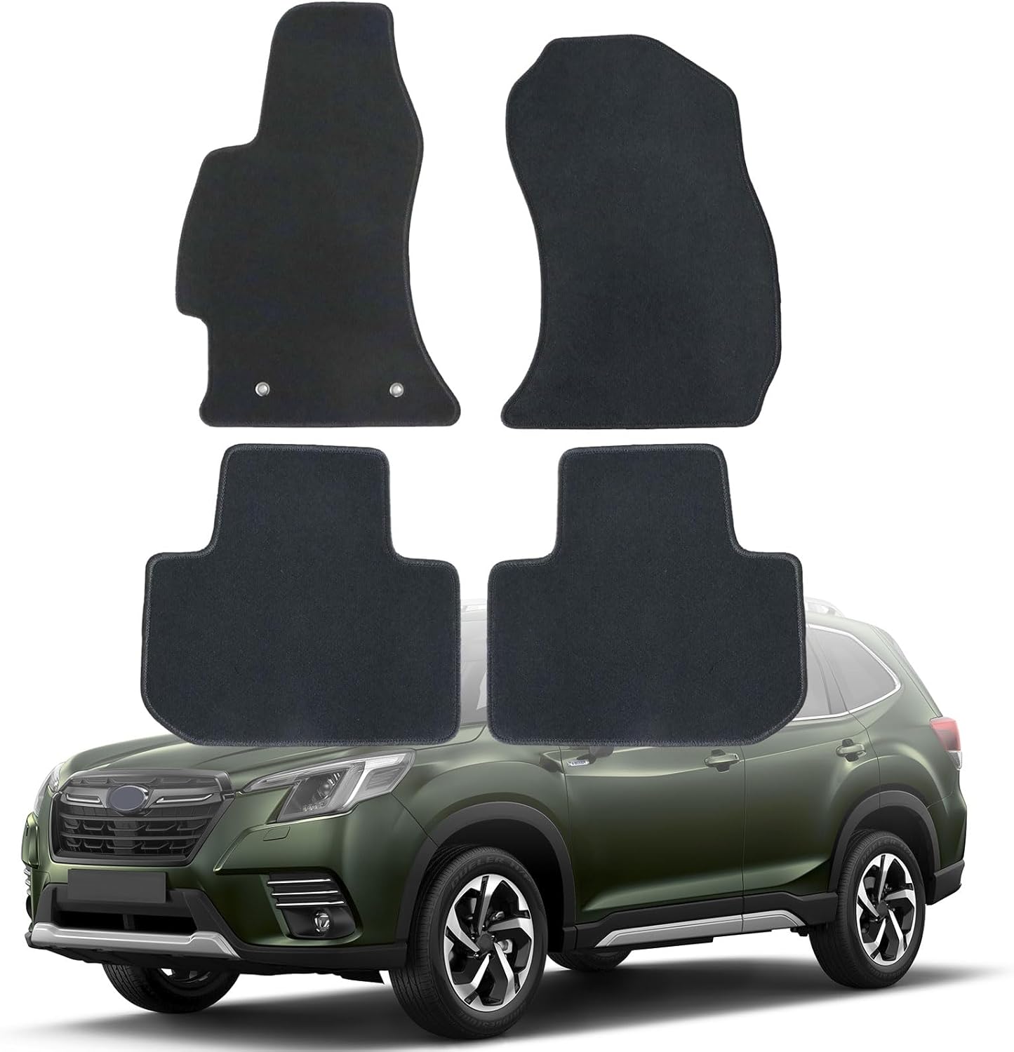 GXARTS Car Floor Mats Carpet Full Set Fit for Subaru Forester 2014 2015 2016 2017 2018 | All-Weather, Velour, Black | Waterproof ＆ Anti Sliding Rubber Back