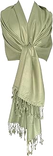 Chal de pashmina verde claro para mujer, de gran tamaño, color salvia, bufanda lisa para boda, graduación, damas de honor, verde, verde salvia, verde claro, verde pálido, salvia, L