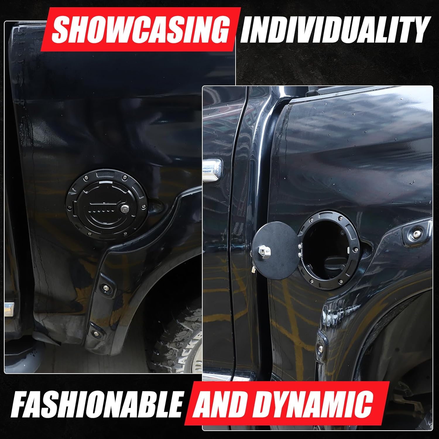 TOYCIDFG Car Fuel Filler Cap Door with Lock Gas Tank Cap Cover Compatible with Toyota Tundra 2007-2021, Heavy Duty Aluminium Alloy Car Tank Cap Exterior Protection Accessories