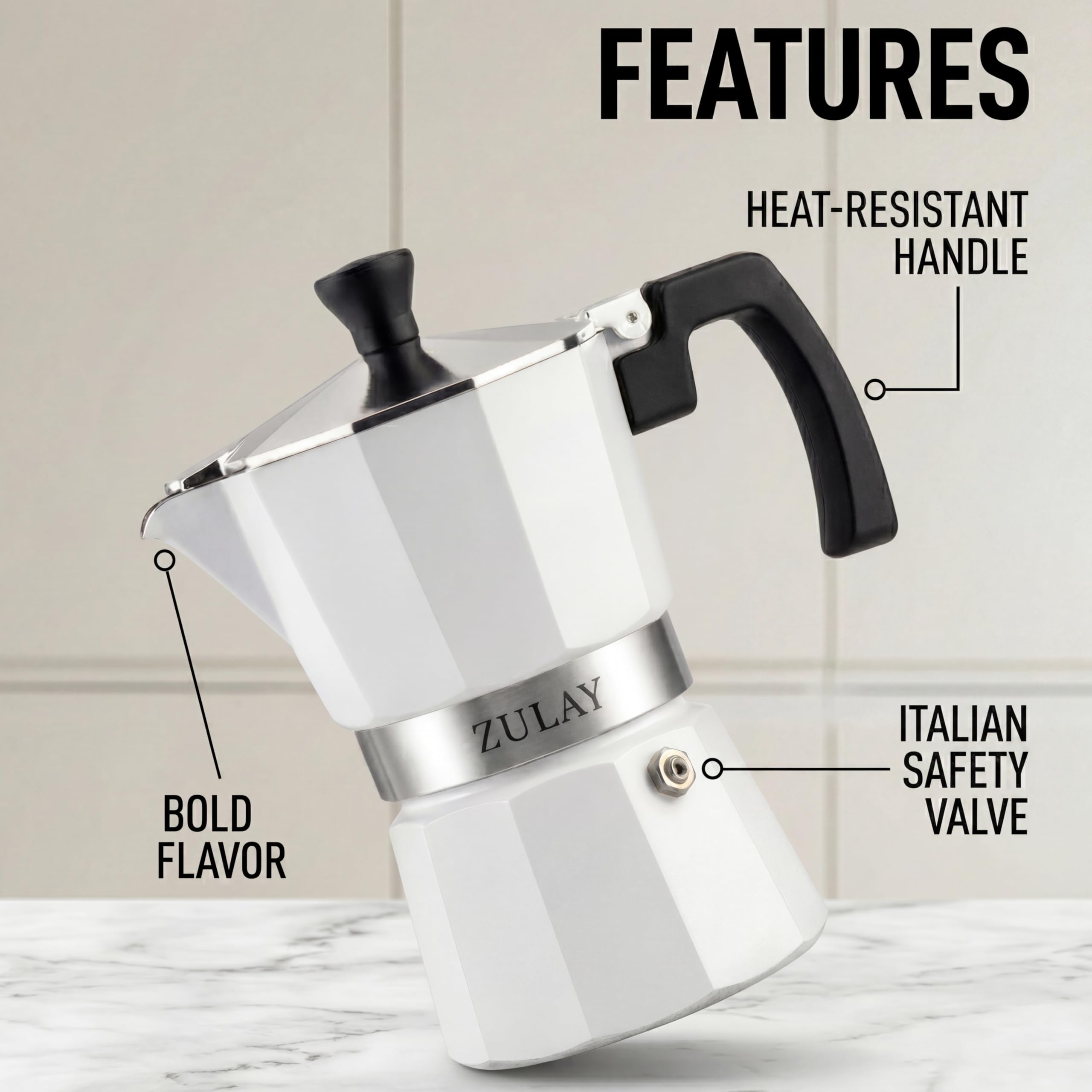 Amazon.com: Zulay Moka Pot Espresso Stovetop Coffee Maker - Leak