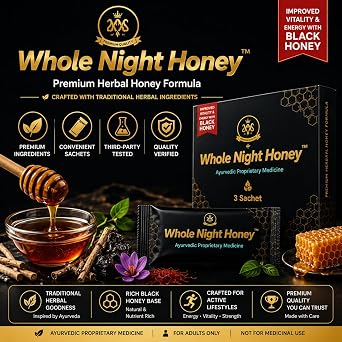 Royal honey for men | Whole Night Honey 12 Premium Sachets (15g Each) | Natural Vitality, Energy & Stamina Support for Men | On-the-Go Wellness Pack | Travel Friendly Energy Booster (Pack of 3)