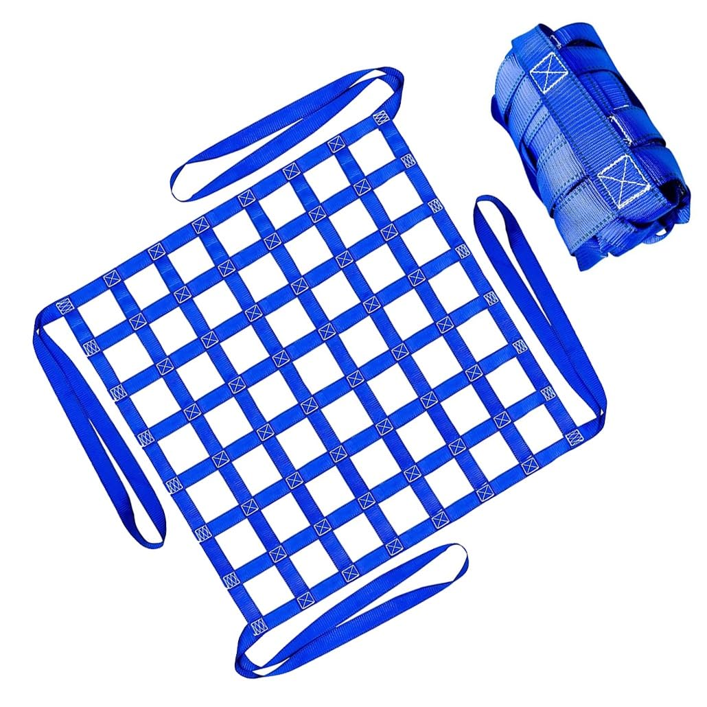 Cinghie di sollevamento for carichi blu quadrate da 1/1,5/2/2,5/3/3,5/4 m for paranco, rete di sollevamento in poliestere piatto resistente allo strappo(3.0m-6613.9lbs-15cm)
