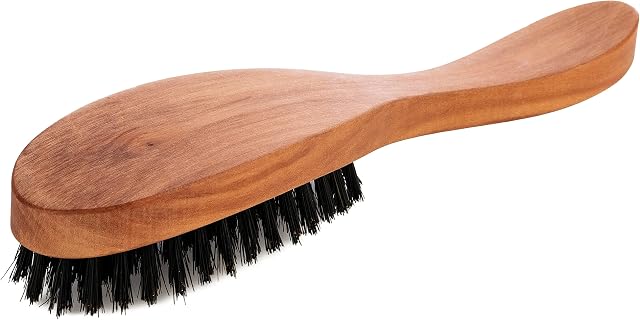 REMOS Hairbrush with wild boar bristles made of local pear wood - wide handle
