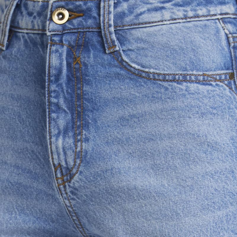 Image of Spykar Women High Rise Cotton Wide Leg Fit Ankle Length Clean Look Jeans -(Bella-Wide Leg)