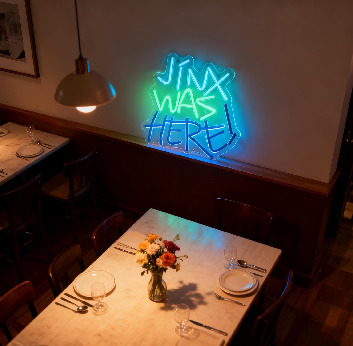 Jinx Was Here Neon Sign, USB Powered Decorative Neon Light for Gaming Room Bedroom Party Living Room Wall Table Gaming Theme Decor Light Up Sign, 12.6 x 11.8 In