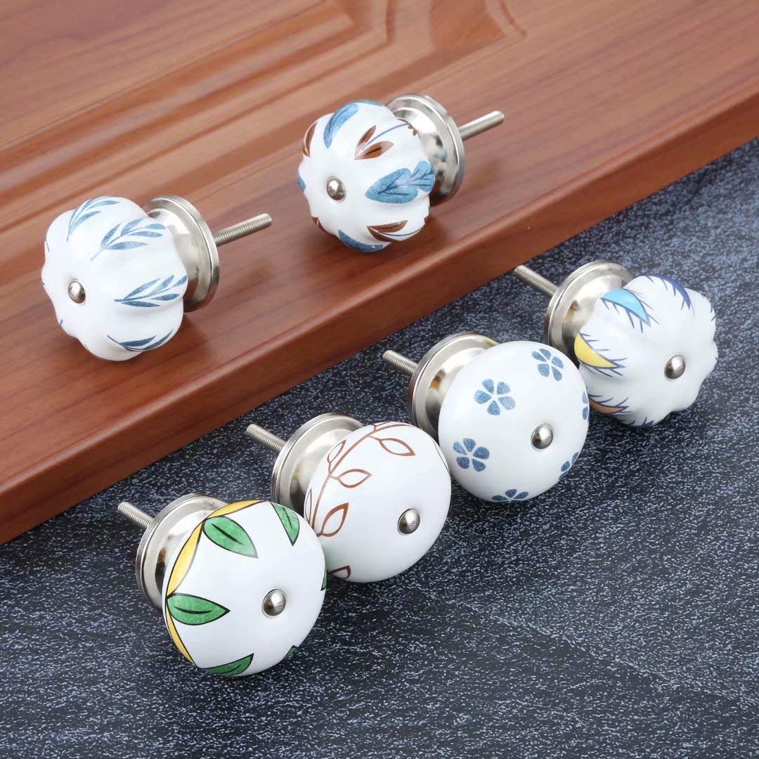 Pomelli in ceramica, tiranti per mobili, 6 pz Manopole for Porte In Ceramica Cucina Armadio e Cassetto Manopole Cabinet Tira Maniglia Dresser Manopola Mobili Decorazione Della Casa Maniglia (Size : S
