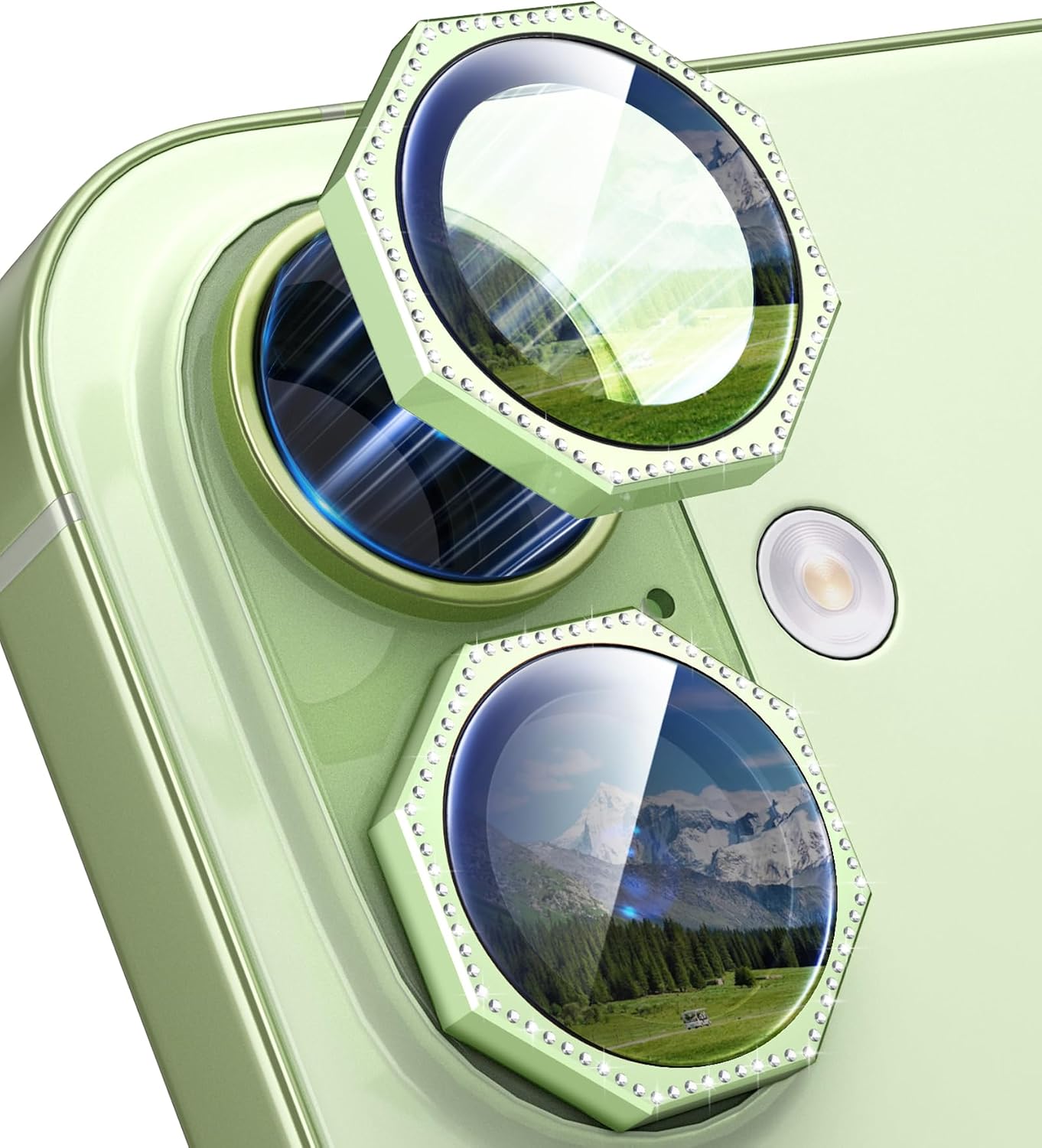 for iPhone 17 Camera Lens Protector Bling Nut, Green