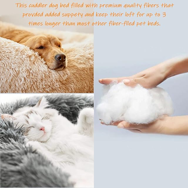 Foto 4 de 6 de Cama para perros y gatos, redonda, mullida, cama para gatos, extraíble, lavable, cojín para perros