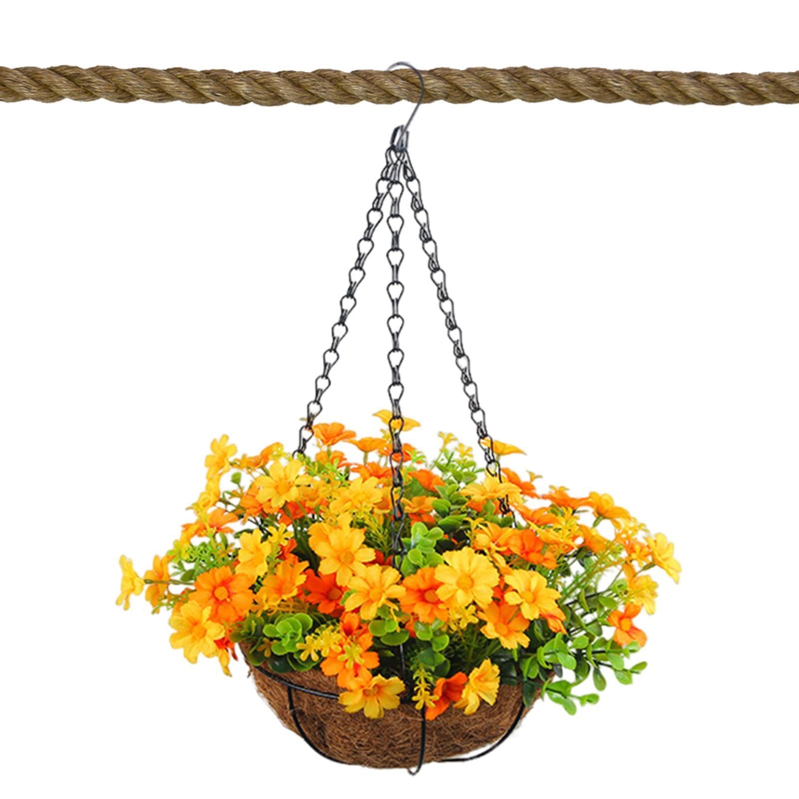 Amazon.de: Knstliche Blumen Blumenampel - Hngekorb Kunstblumen Outdoor |  Eisenkunst Seidenblume Kunstblumen DIYY Kette Hngeampel, Pflanzgef ...