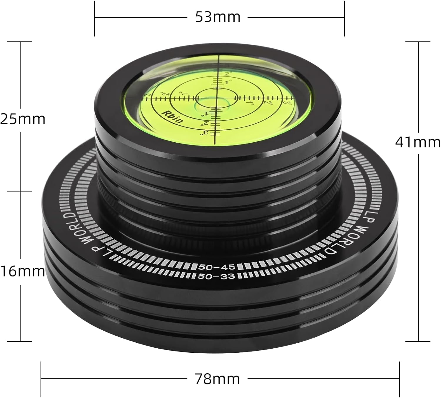 Record Weight Phono LP Disc Stabilizer, 50Hz Record Weight Stabilizer, 400G Vinyl Turntable Disc Record Stabilizer Clamp with Bubble Leveling for Vibration Balanced