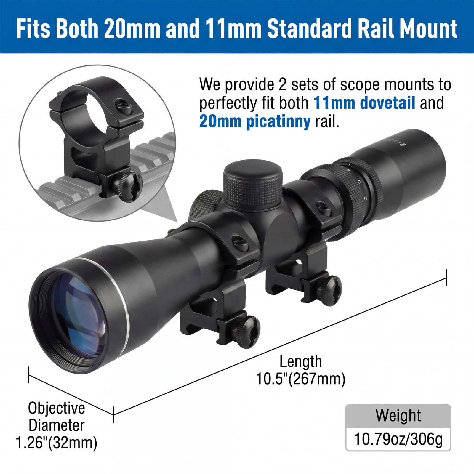 Amazon.com : Persei 2-7x32 Long Eye Relief Scope for Pistol