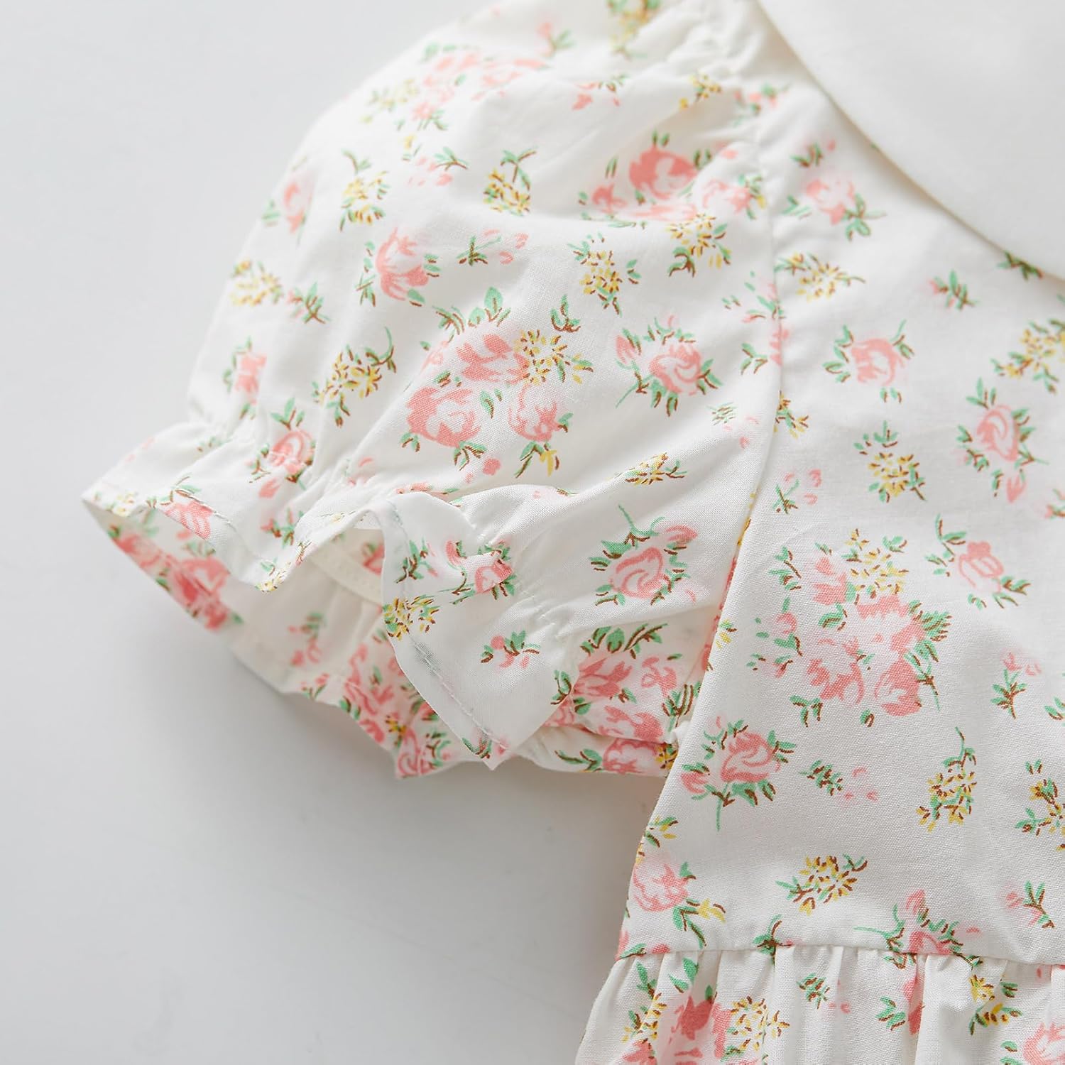 pureborn Baby Toddler Girl Woven Dress Short Sleeve Cotton Playwear Dresses 0-5T - Image 6