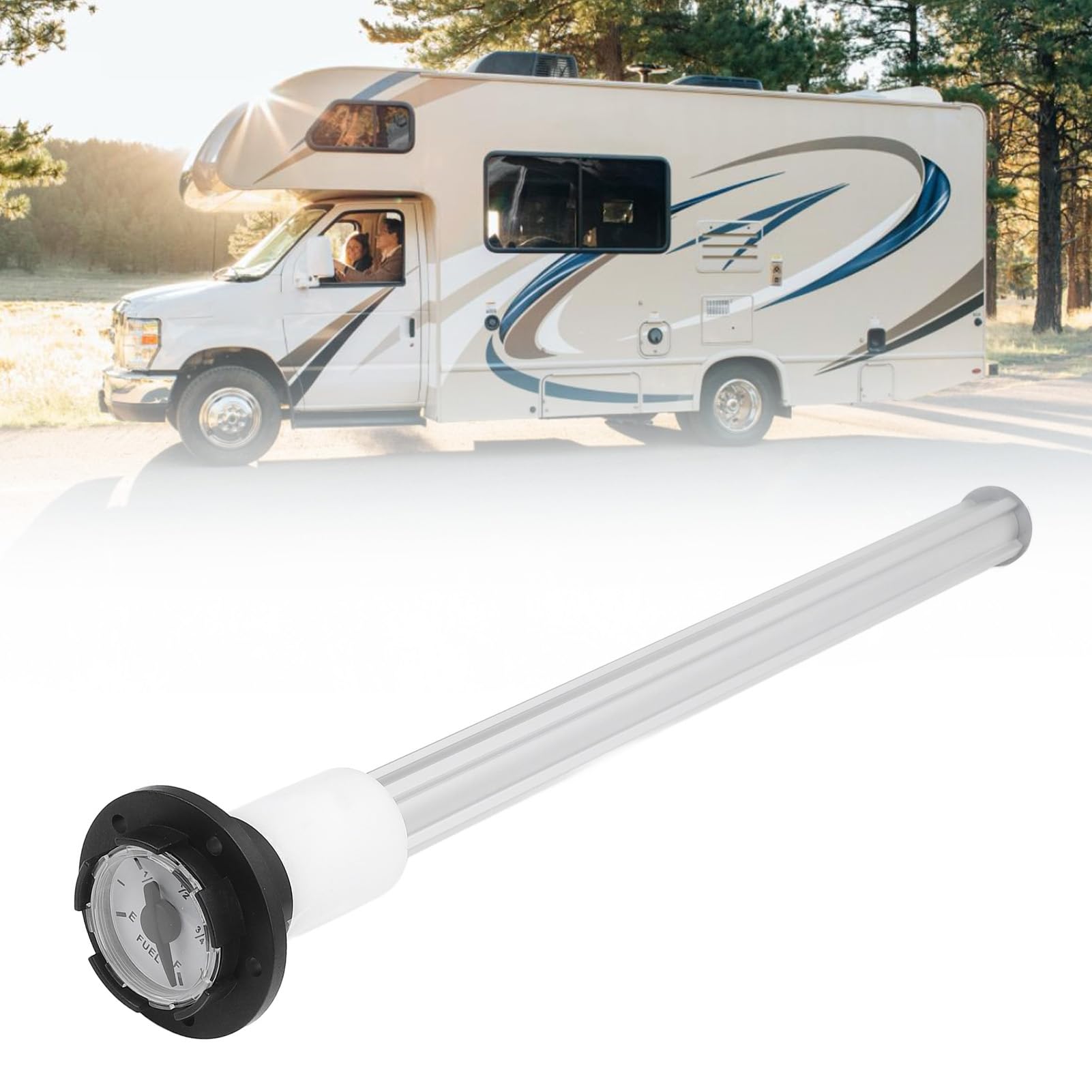 AMONIDA Medidor de Tapa de Mecánico Sellado de Alta Precisión con Tapa de Indicador de Gasolina para Yates, Automóviles, Camiones - Diseño de Aleación de Aluminio (450 mm)