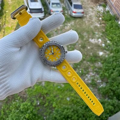 SteeldiveAU Steeldive SD1986, TUNA, NH35, Steel Bezel, Sapphire, Lume, Yellow, Rubber, BNIB