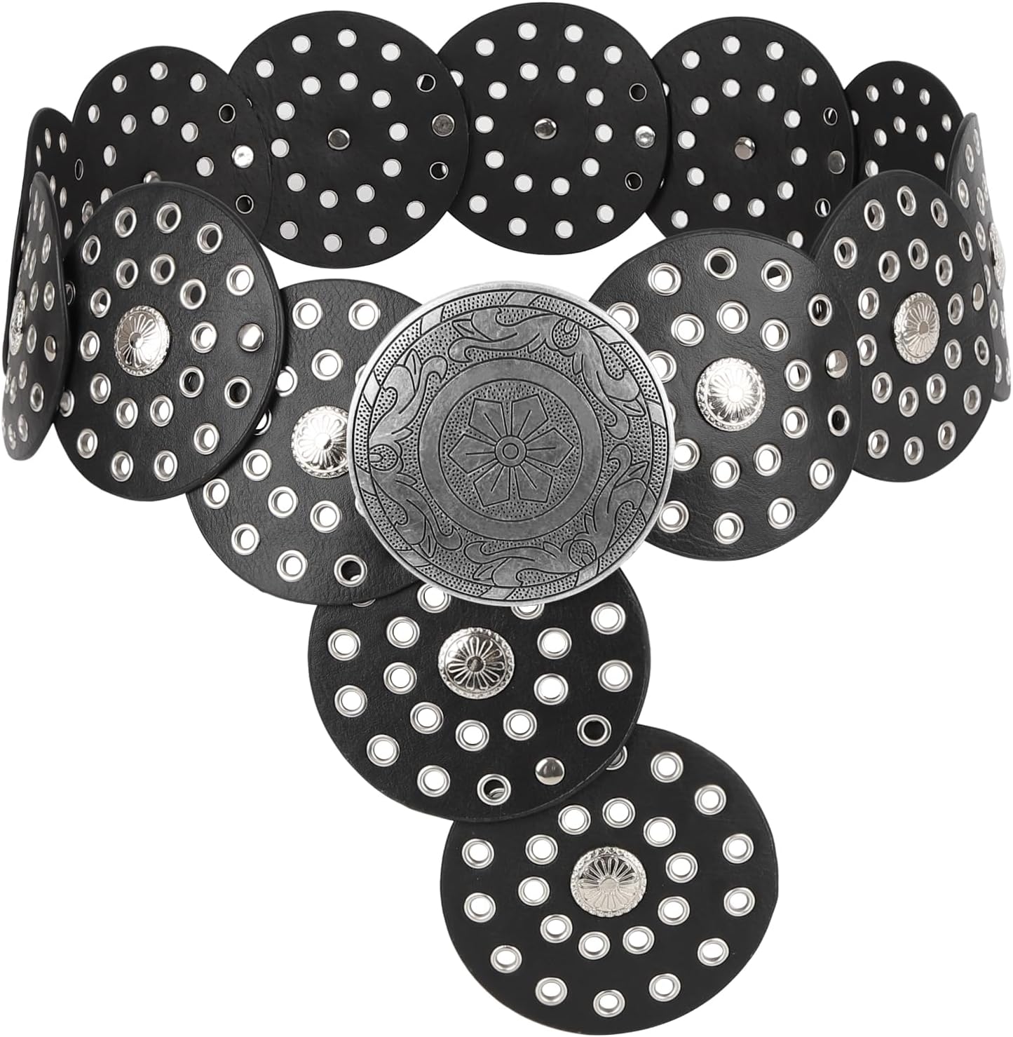 Western Belts for Women Wide Belts Country Concert Outfits Disc Belt Cowgirl Boho Leather Belt for Jeans Dress