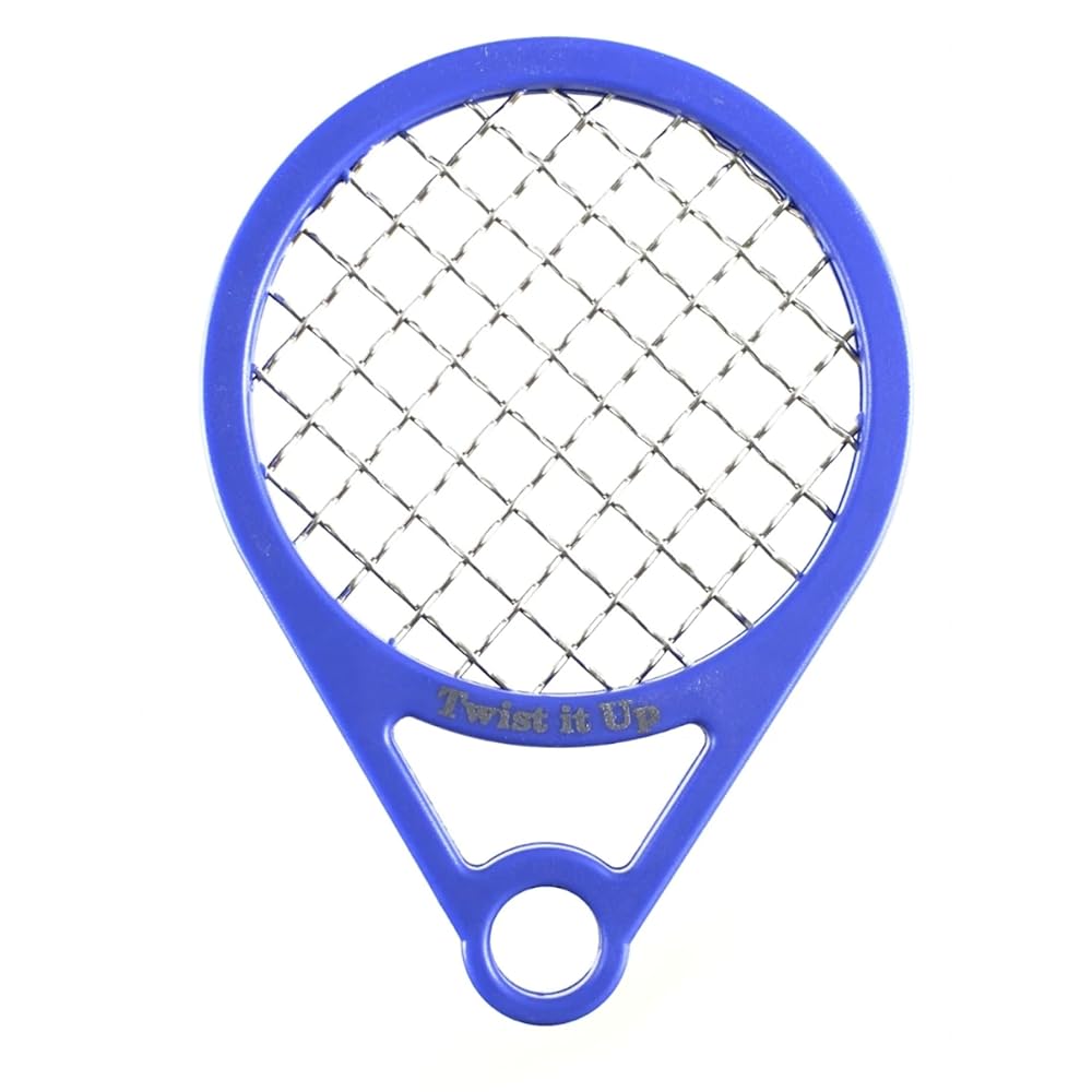 Twist It Up Comb (Imperial Blue) - Alternative to Hair Sponges for Black Men\'s Curls, Tennis Racket Style Hair Twisting Comb