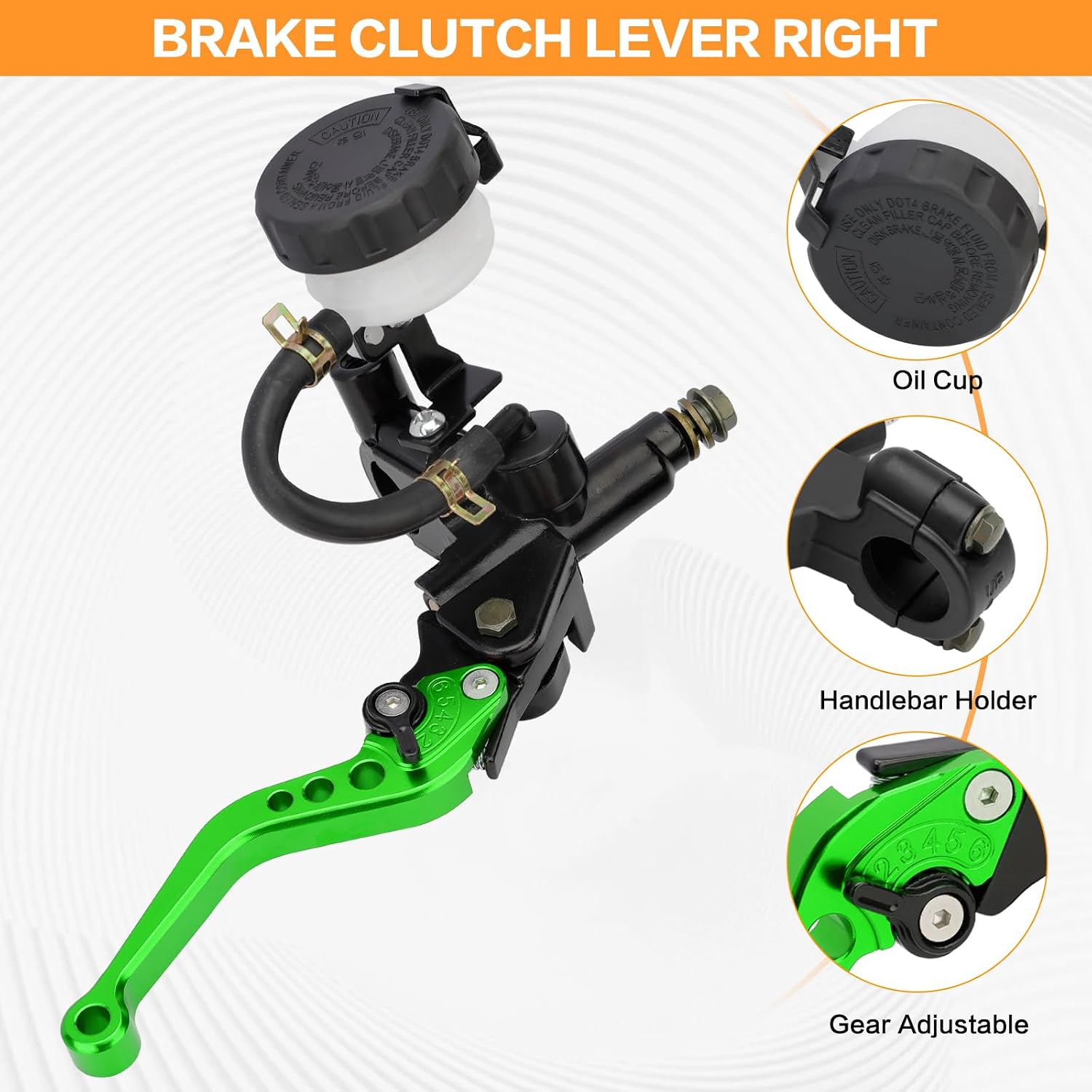 Motorcycle Brake Pump Lever 7/8" 22mm Hydraulic Master Cylinder Reservoir Clutch CNC Left & Right Set Universal Replacement for Harley Honda Kawasaki Suzuki Yamaha (Green)