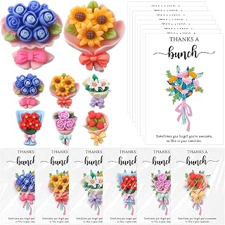 XunYee 30 Sets Little Pocket Hug Token International Womens Day Gifts Mini Resin Flower Bouquet Pocket Hug with Cards & Bags, Thank You Gifts for Women Teacher Coworker Employee Volunteer Social Work