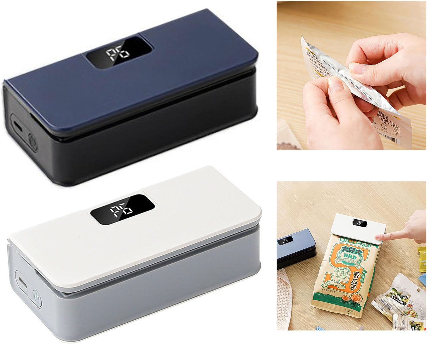 Handheld Heat Sealer with Designs LED Display Screen 1600mAh Rechargeable Vacuum Sealing for Food Preservation Food Preservation Tool image 2