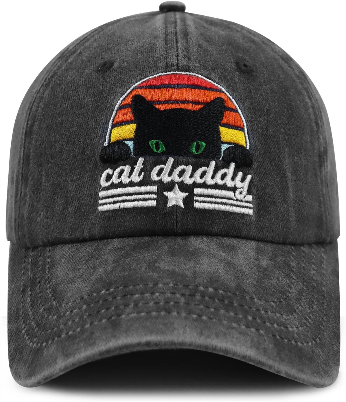 Funny Embroidered Cat Daddy Hat for Men Papa, Adjustable Cotton Dad Birthday Gifts Basebll Cap