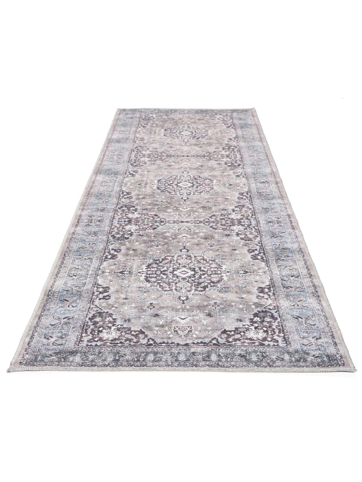 RugVista Gina Oriental, Dywan, Nowoczesne, 80 x 250 cm, Prostokąt, Niski, Pokój dzienny, Sypialnia, Korytarz, Prać w pralce, Szary/Beżowy