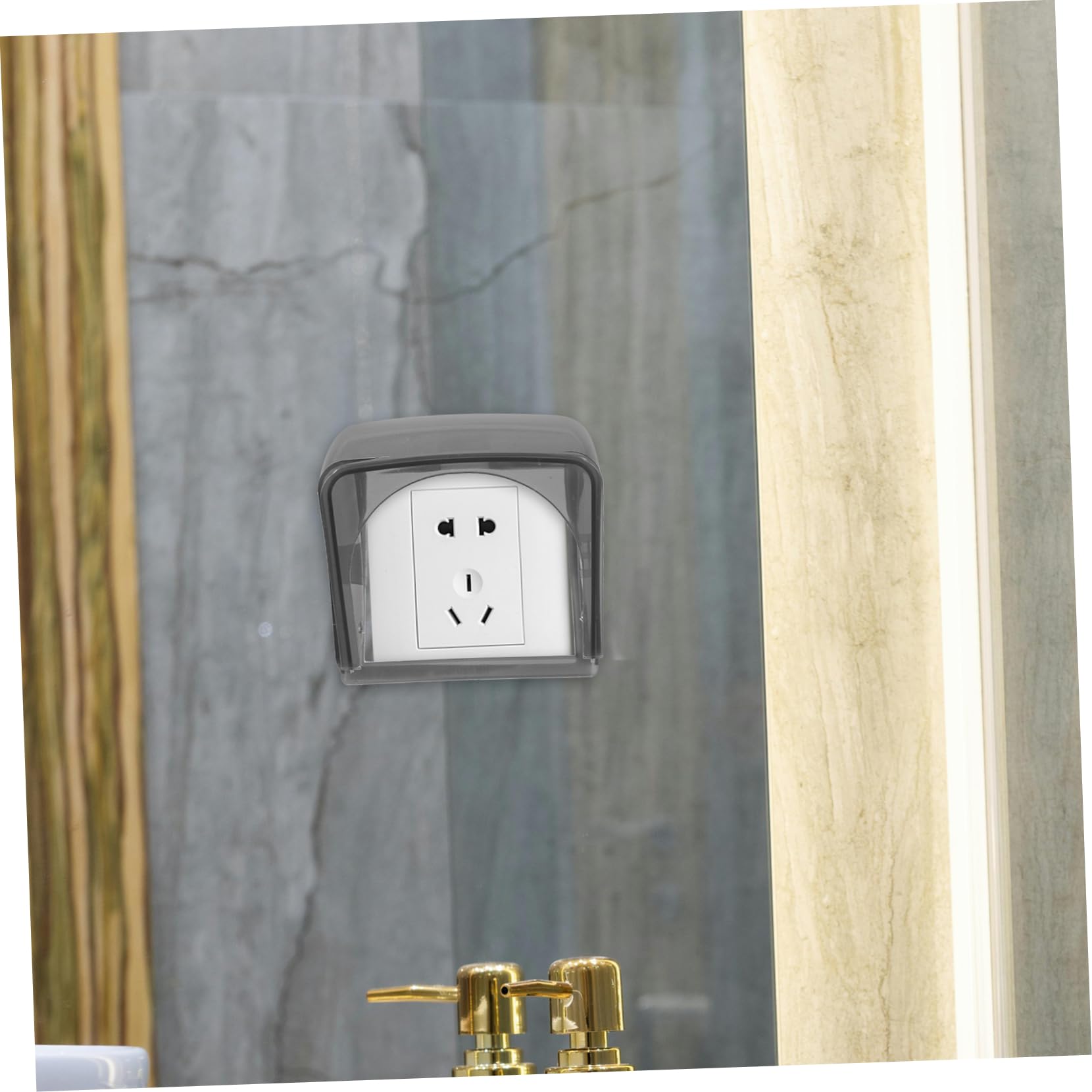 SOLUSTRE Box Socket Waterproof Box Bathroom Outlet Cover Switch Outlet Cover Mach e Charger Port Cover Splash Proof Outlet Cover Exterior Outlet Cover Electrical Outlet Cover Plastic Black