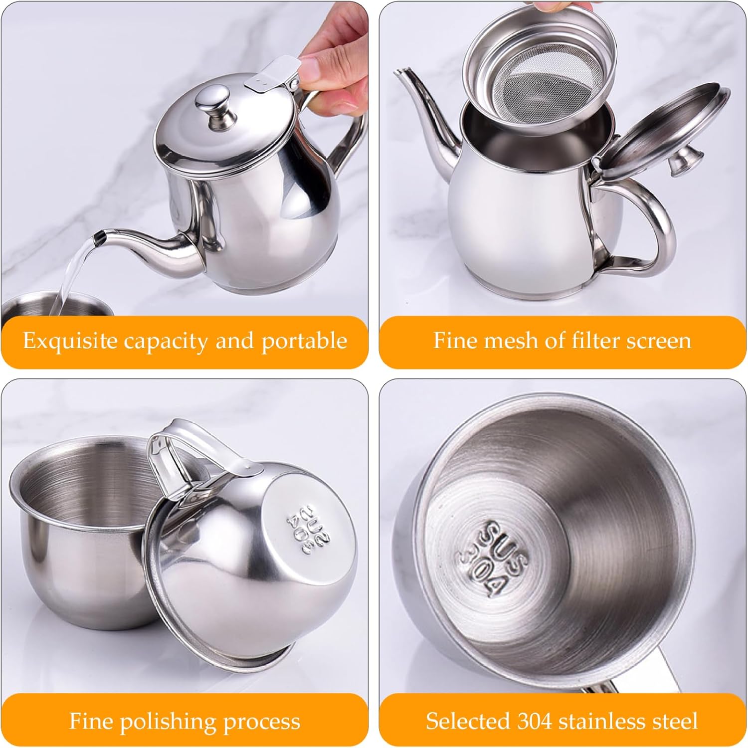 Kids Tea Set, Stainless Steel Teapot, Children Tea Set, Mini, Toy, Kids Teapot, for, Camping image 5