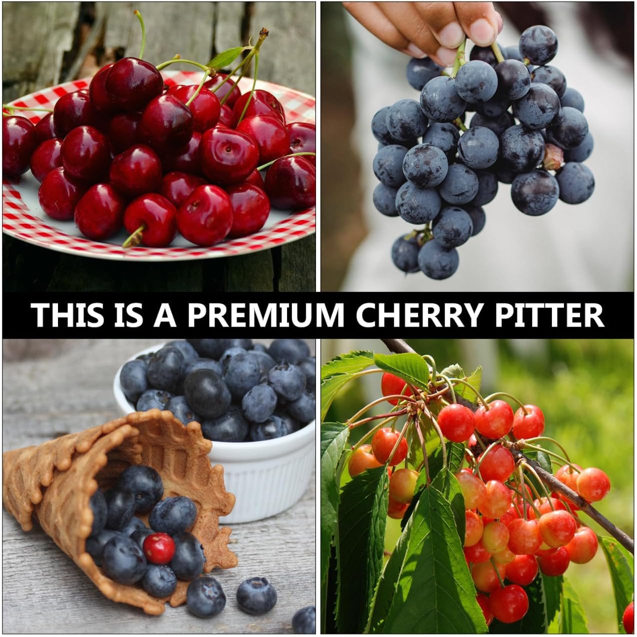 Zerodeko 1pc Multifunctional Cherry Pitter Tool for Easy Squeeze Grip for Removing Pits from Cherries and Grapes No Mess Kitchen Gadget Convenient Fruit and Vegetable Tool