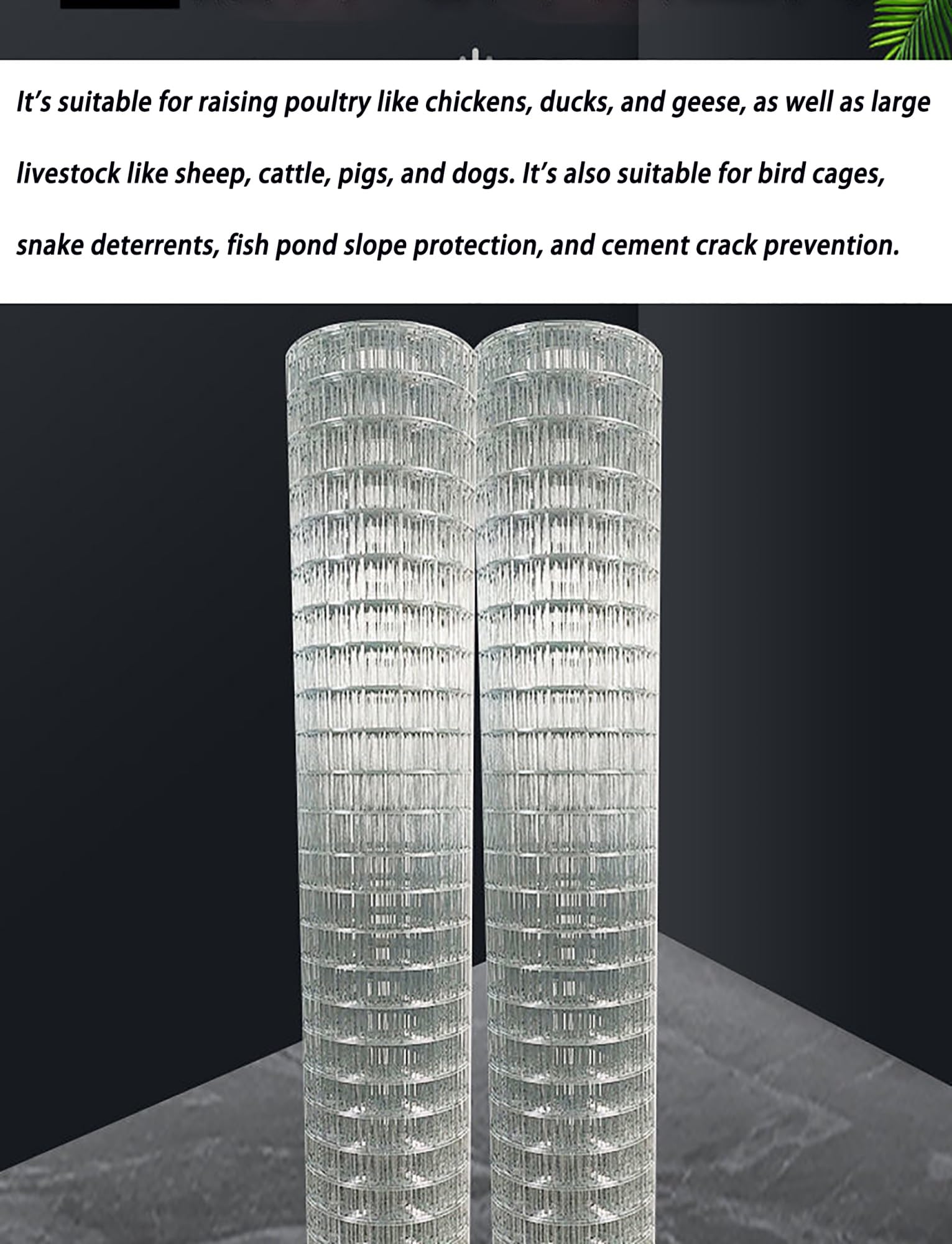 Genérico Malla metálica Resistente, Malla de Alambre galvanizado de 1,6 cm de diámetro for gallineros, cercas de jardín y Refuerzo de estuco.(500x100cm/16.4x3.3ft)