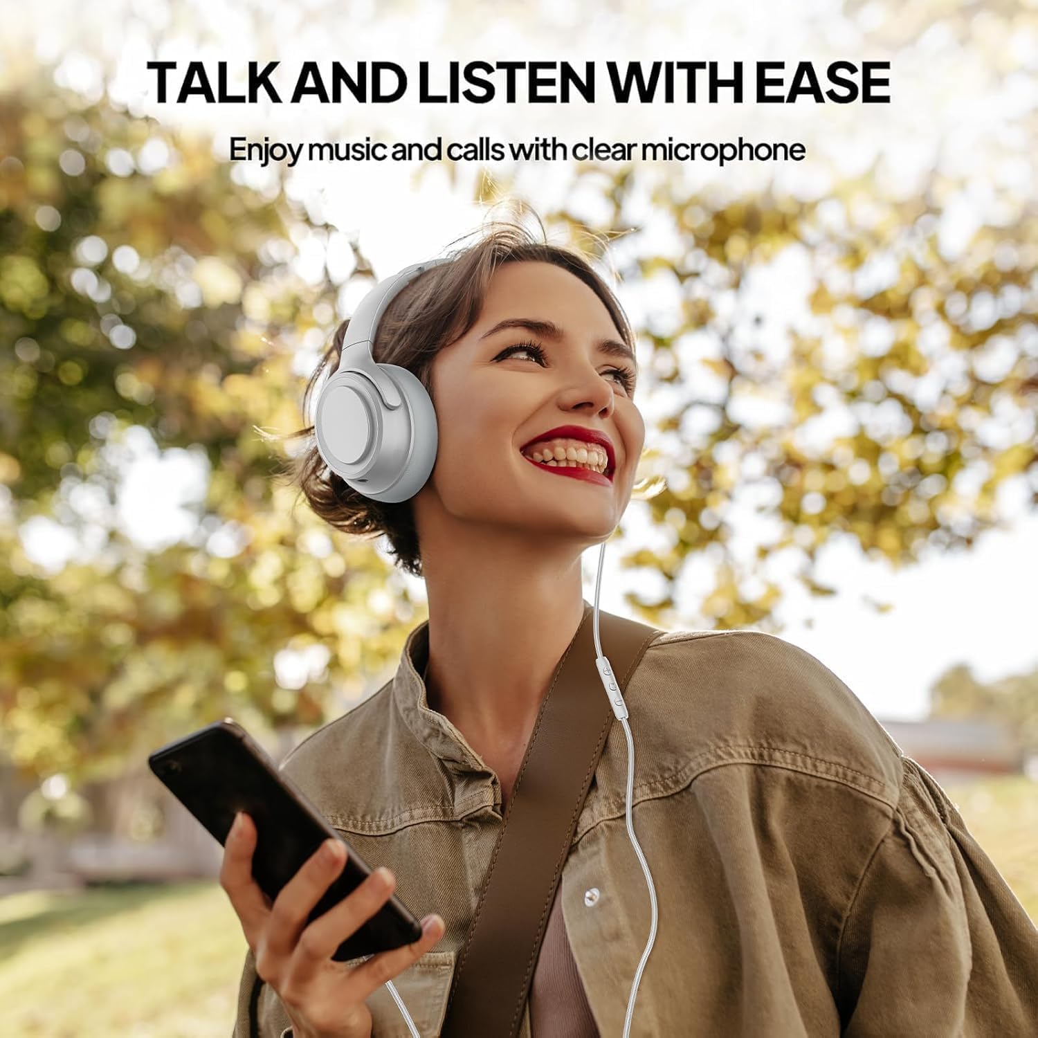 ADOOPE Wired Over-Ear Headphones with USB C Connector, Hi-Fi Stereo Sound, Noise-Isolating Ear Cups, Comfortable Fit for USB C Devices (with Bag, Silver)