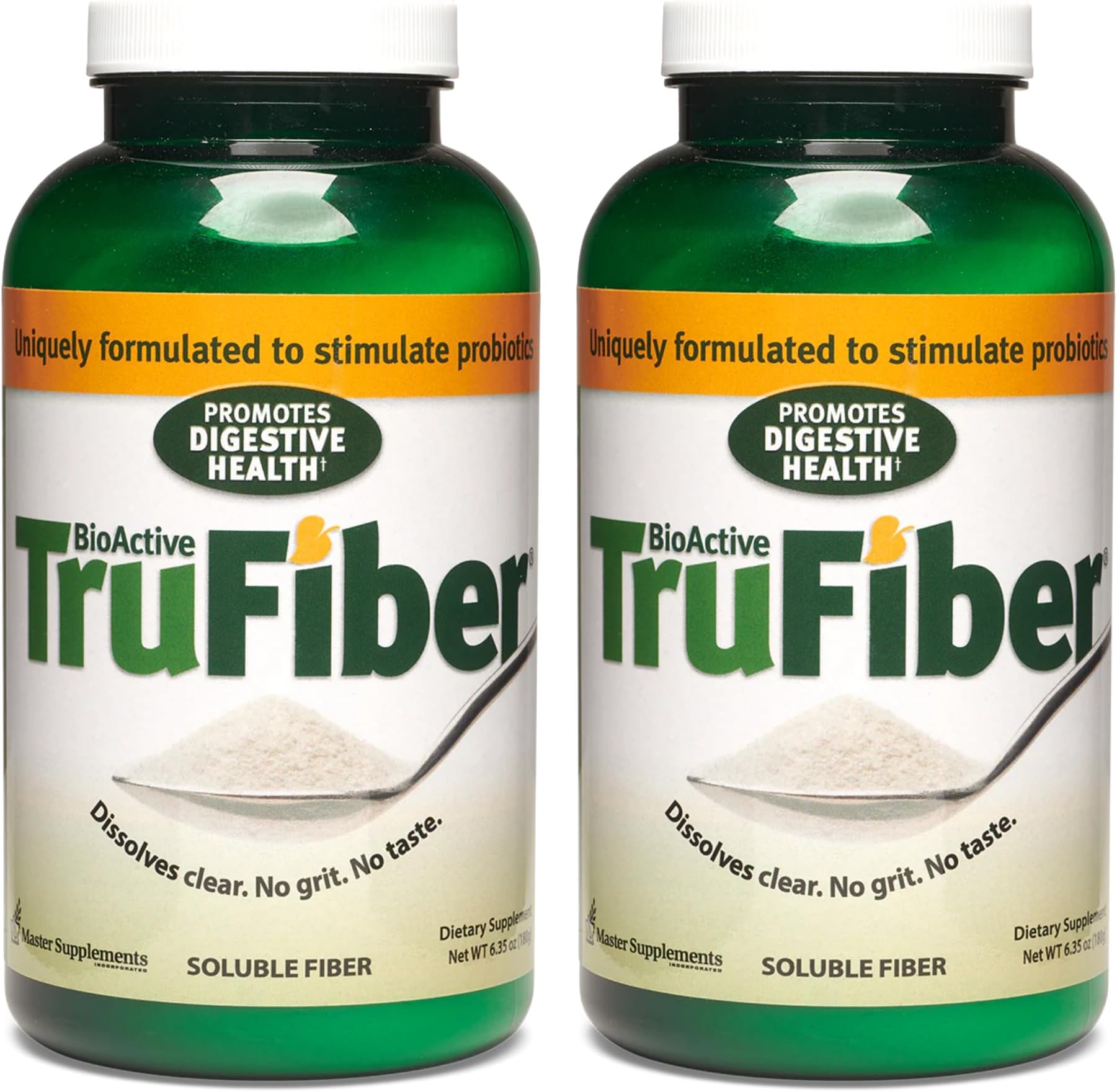 Master Supplements TruFiber - 6.35 oz, Pack of 2 - Prebiotic Fiber to Help Boost Probiotic Growth - Supports Digestive Health - Vegan, Gluten Free - 100 Total Servings