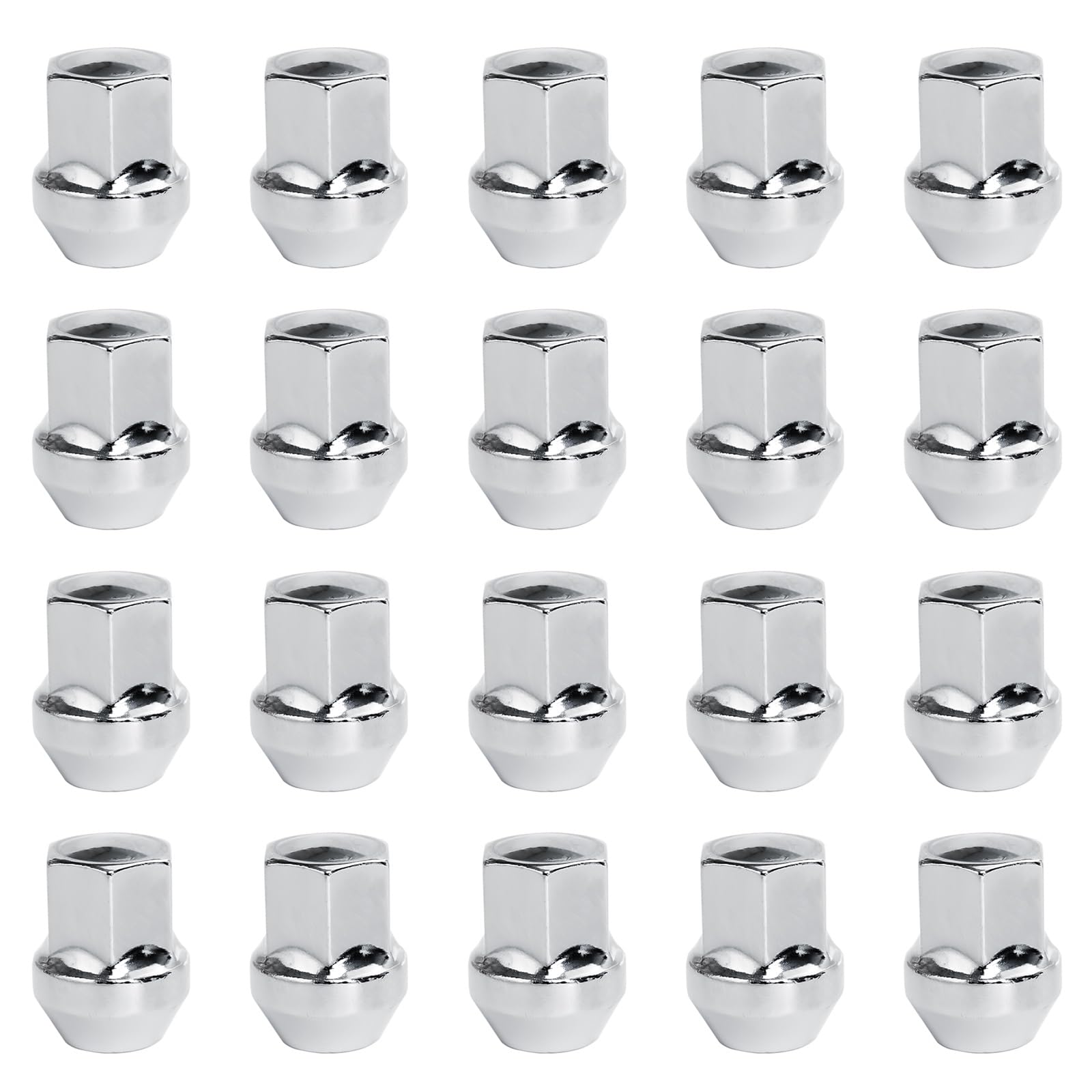 Lot de 20 écrous de roue M14 x 1,5 60° coniques fermés écrous de roue SW 19 mm pour Chrysler, Ford Galaxy, S-Max, Land Rover, Opel (argenté)