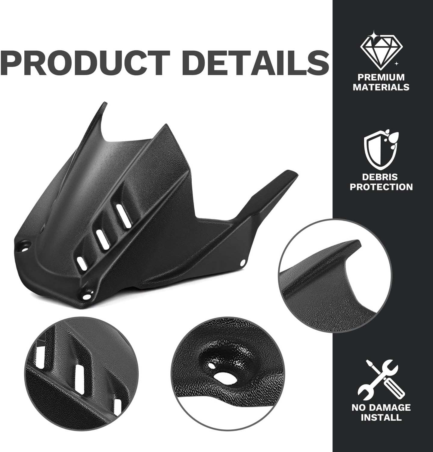 Motorcycle Mudguard Extender Extension Replacement for Honda CBR1000RR-R Fireblade SP CBR1000RR 2020-2025 Rear Mudguards Splash Guard (Type A)