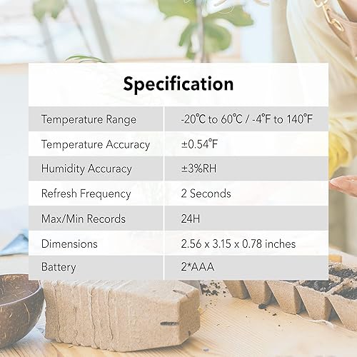 Miniatura 8 de BN-LINK Termómetro higrómetro Bluetooth, monitores de humedad de temperatura interior, medidor digital de humedad con control de aplicación para el