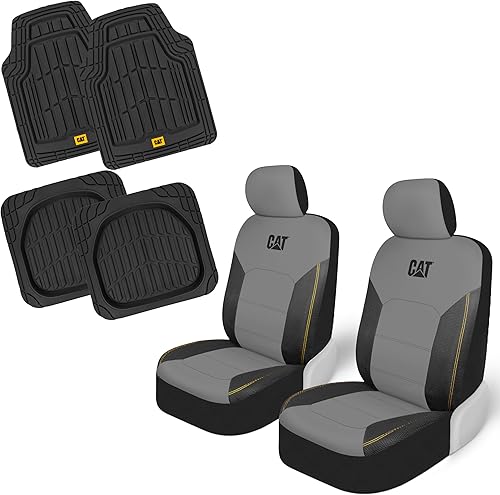 Miniatura 11 de Cat FlexHybrid - Fundas de asiento de automóvil, de piel sintética negra de alta calidad + fundas de asiento de malla para autos, camiones, SUV