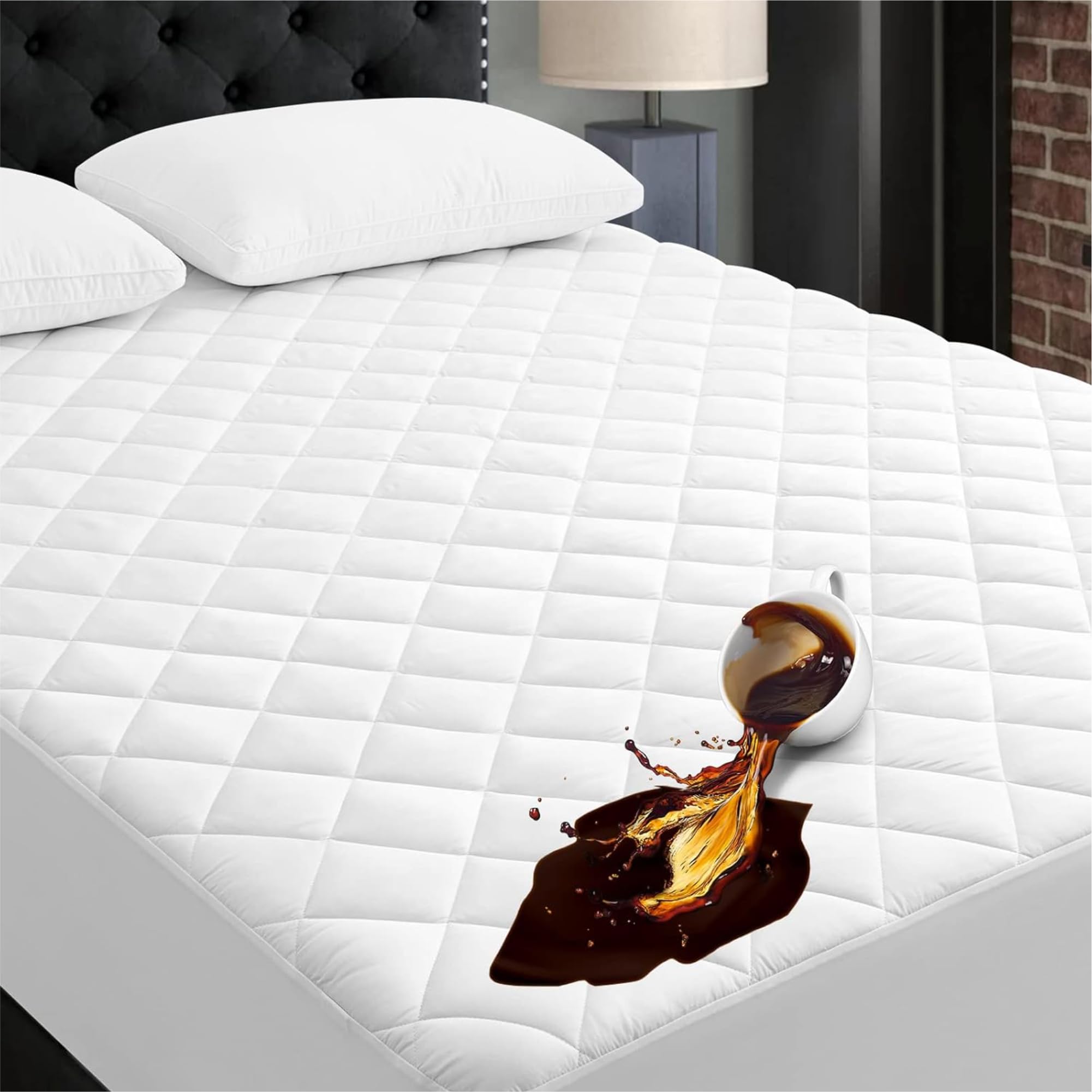 Ayka 100% Waterproof Cotton Quilted Mattress Protector Single Size Breathable Hypoallergenic Noiseless Ultra Soft Fitted Bed Protector 78x36 inch Mattress/Bed Cover (Single 78x36 | 6.5x3 ft, White)