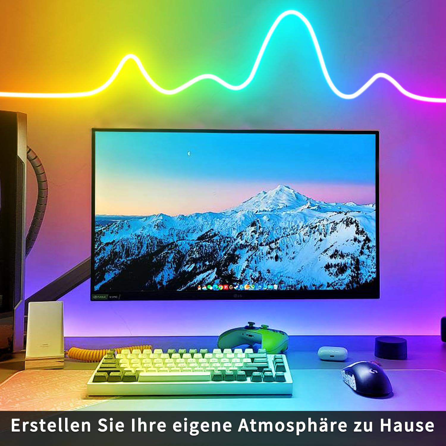 segrass Striscia al neon a LED, 10 m, flessibile, con app/telecomando, multimodalità, IP65 Outdoor RGB, impermeabile, camera da letto, interno, sincronizzazione musicale, gioco da bar