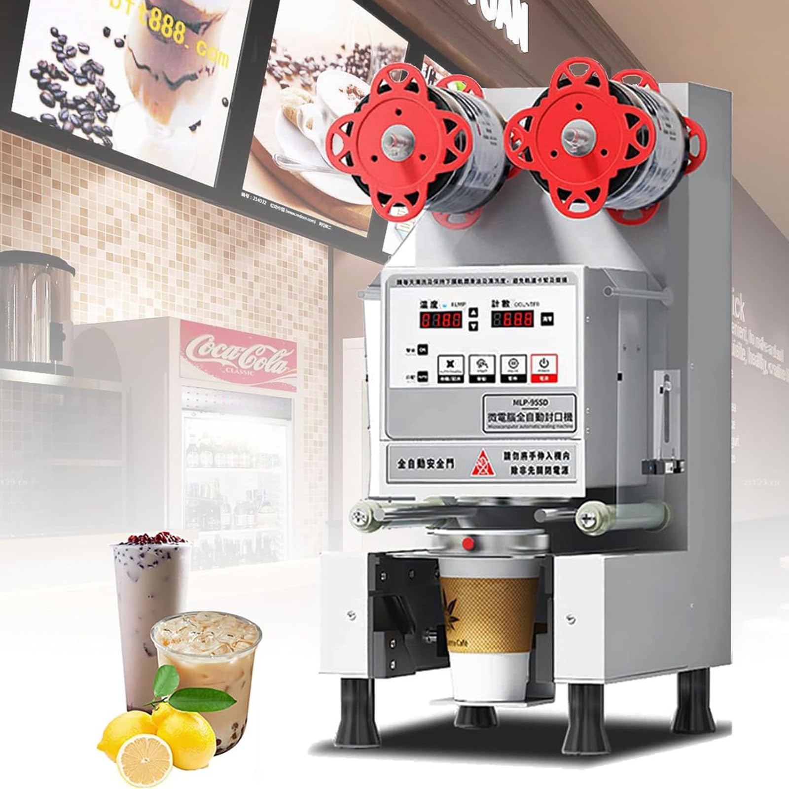 AYCDL Auto Cup Sealer,cup Sealing Machine, Auto Sealer Commercial Electric Sealers,for Coffee Milk Tea Sealer
