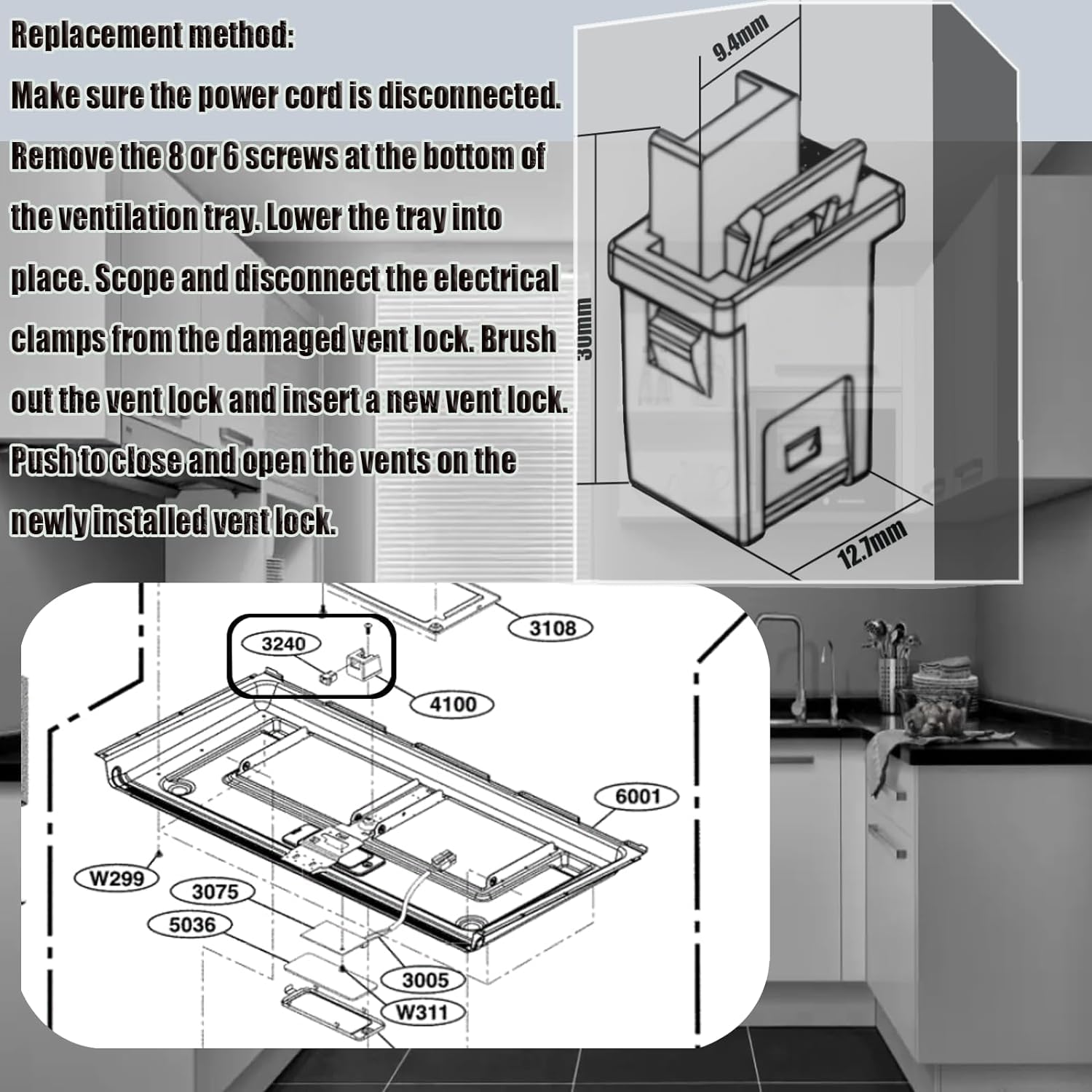 Amazon.com: MFG61979001 Locker Microwave Slide Out Hood Assembly 