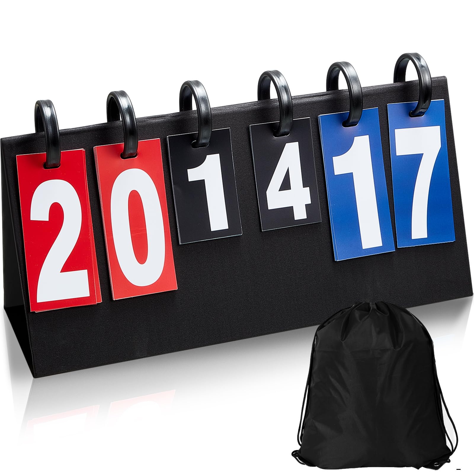 Yeaqee Portable Score Keeper with Storage Bag Flip Basketball Scoreboard Tabletop Scoreboard Flipper for Indoor Outdoor Sports Match P. E Classroom Activities Game