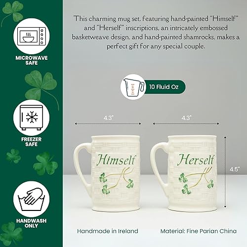 Miniatura 2 de Belleek Juego de tazas de porcelana, tamaño mediano, color blanco