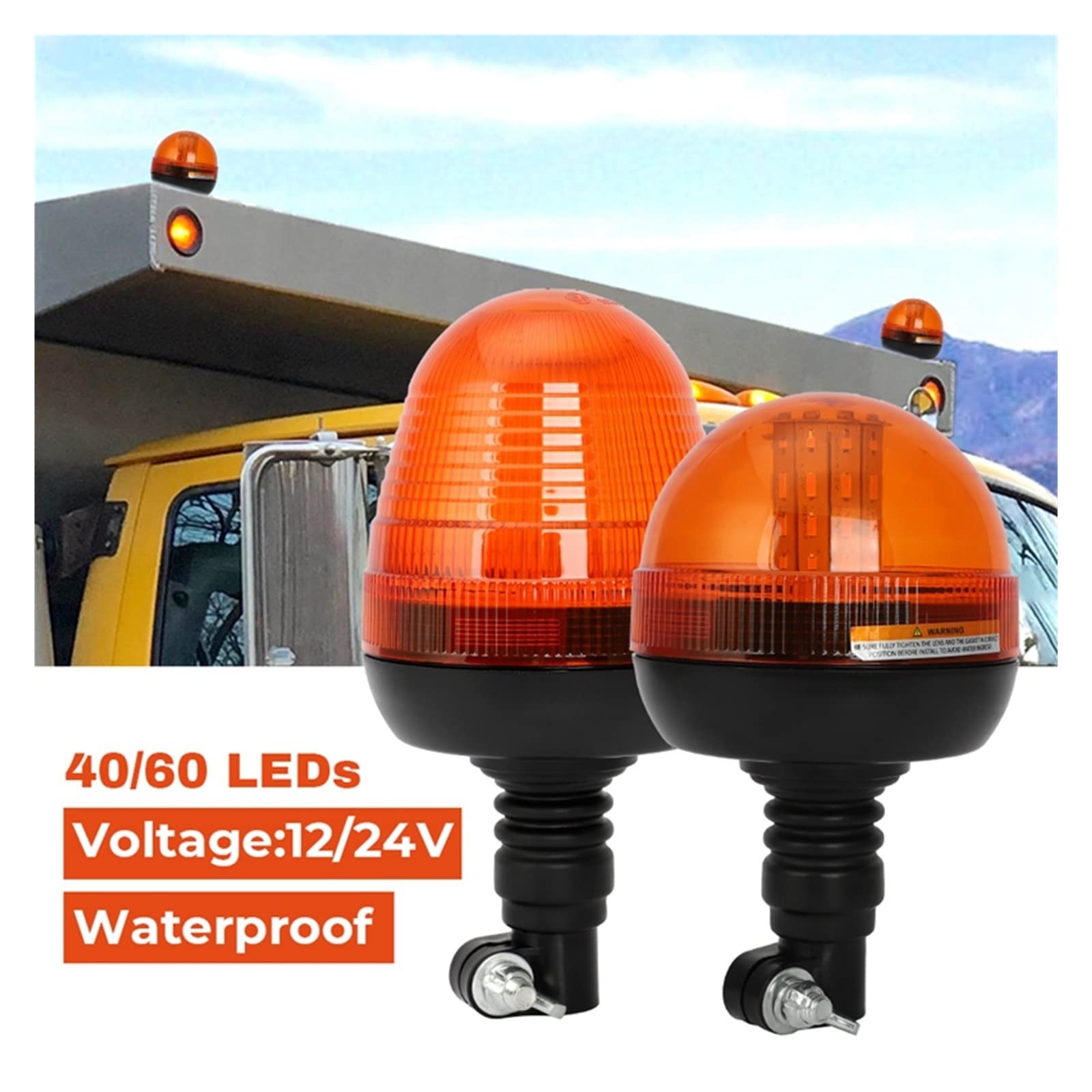 LED フラッシュビーコン 回転灯 2個セット トラクター