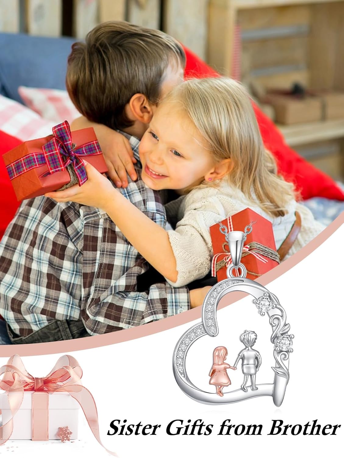 WINNICACA Sister Gifts from Sister Brother 925 Sterling Sliver Tree of Life Sisters Heart Pendant Necklaces Jewelry Gifts for Sisters from Brother Birthday Friendship Graduation Gift Ideas - Image 2