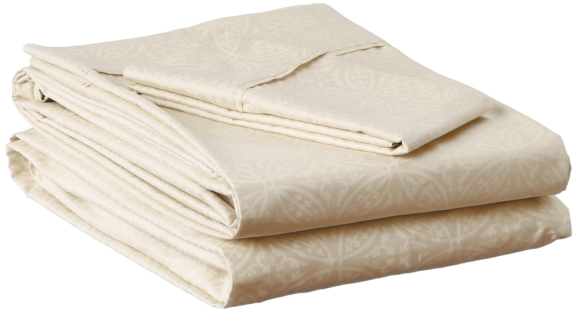pointehaven300 Thread Count Printed Sheet Set, Bone, Twin