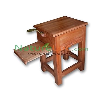 NatureLoC Wooden Stool Coconut Scrapper, Stool chirava (Thenga Chirava) - Mahagony Wooden