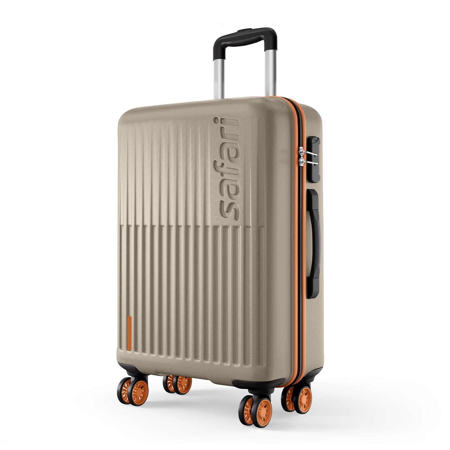 SafariAstra Neo 8 Wheels 76cm Large size Check-in Trolley Bag, Hard Case Polycarbonate, 360 Degree Wheeling Luggage for Men & Women, Travel Bag, Suitcase for Travel, Trolley Bag for Travel, Champagne